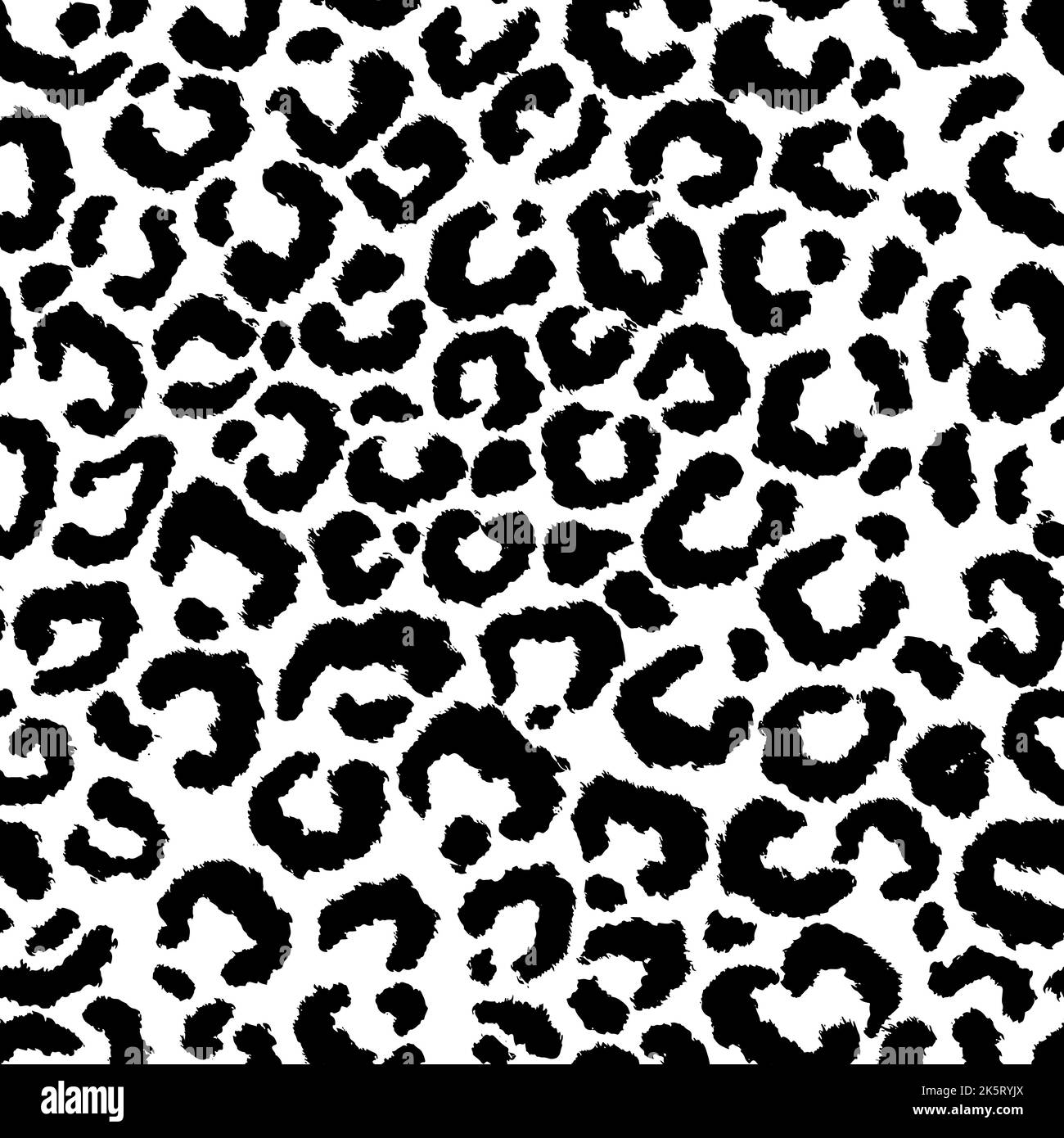 Leopard skin artwork imitation print. Vector seamless black and white ...