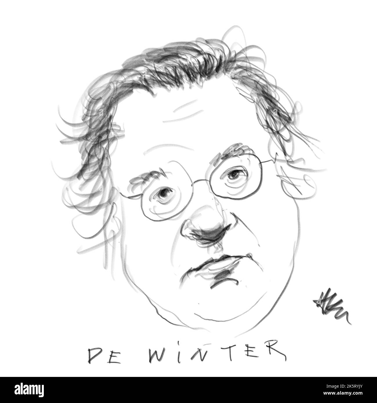 Portrait of the Author De Winter Stock Photo