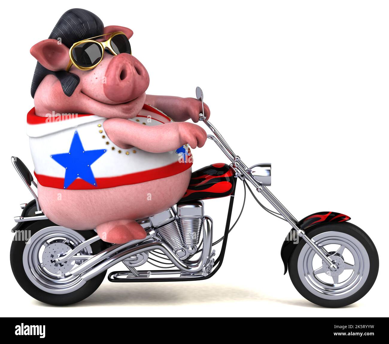 Pig Rocker Springer Fun 3D cartoon illustration of a pig rocker Stock Photo - Alamy