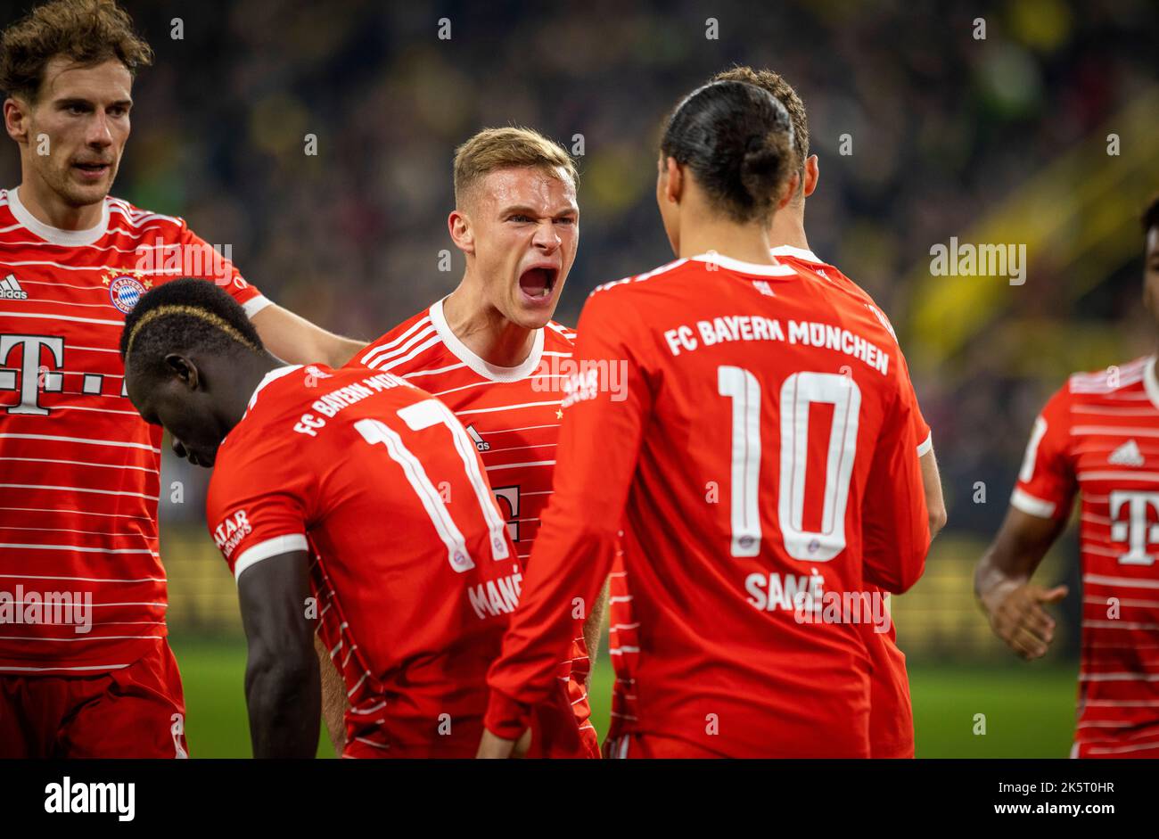 Dortmund, 08.10.2022 Torjubel: Joshua Kimmich (Muenchen), Leroy Sane ...