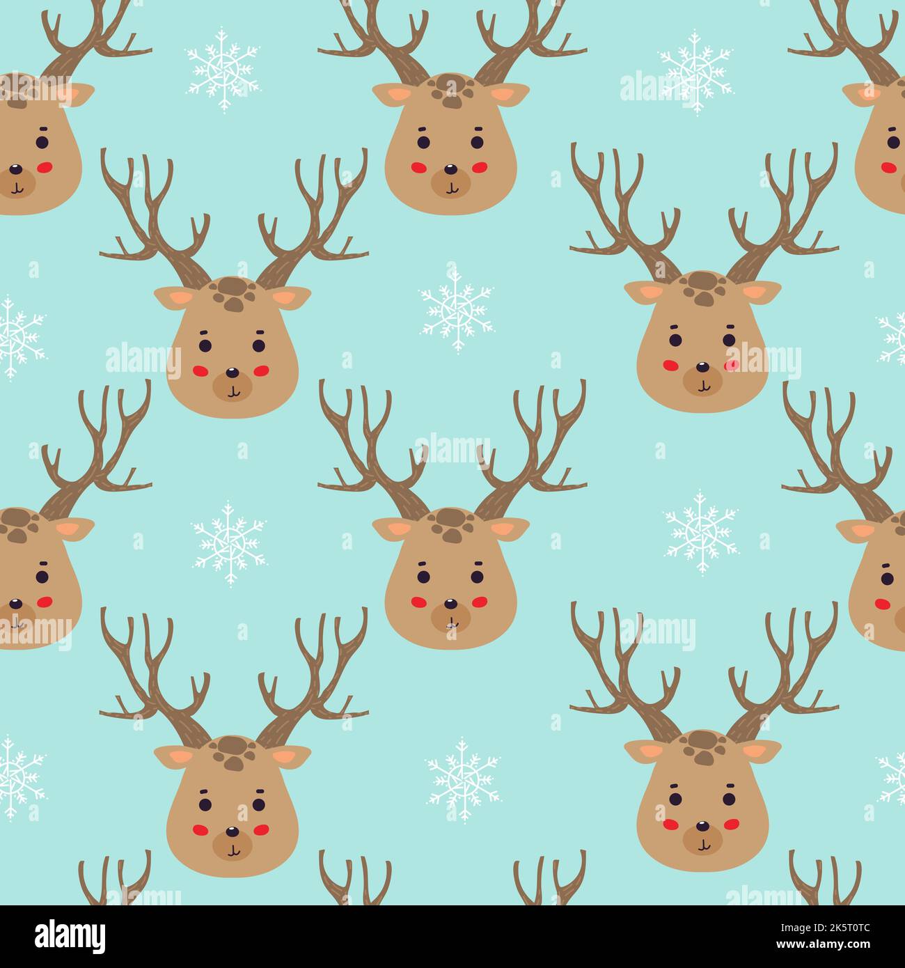 Seamless childish pattern with cute deer in the wood. Creative kids ...
