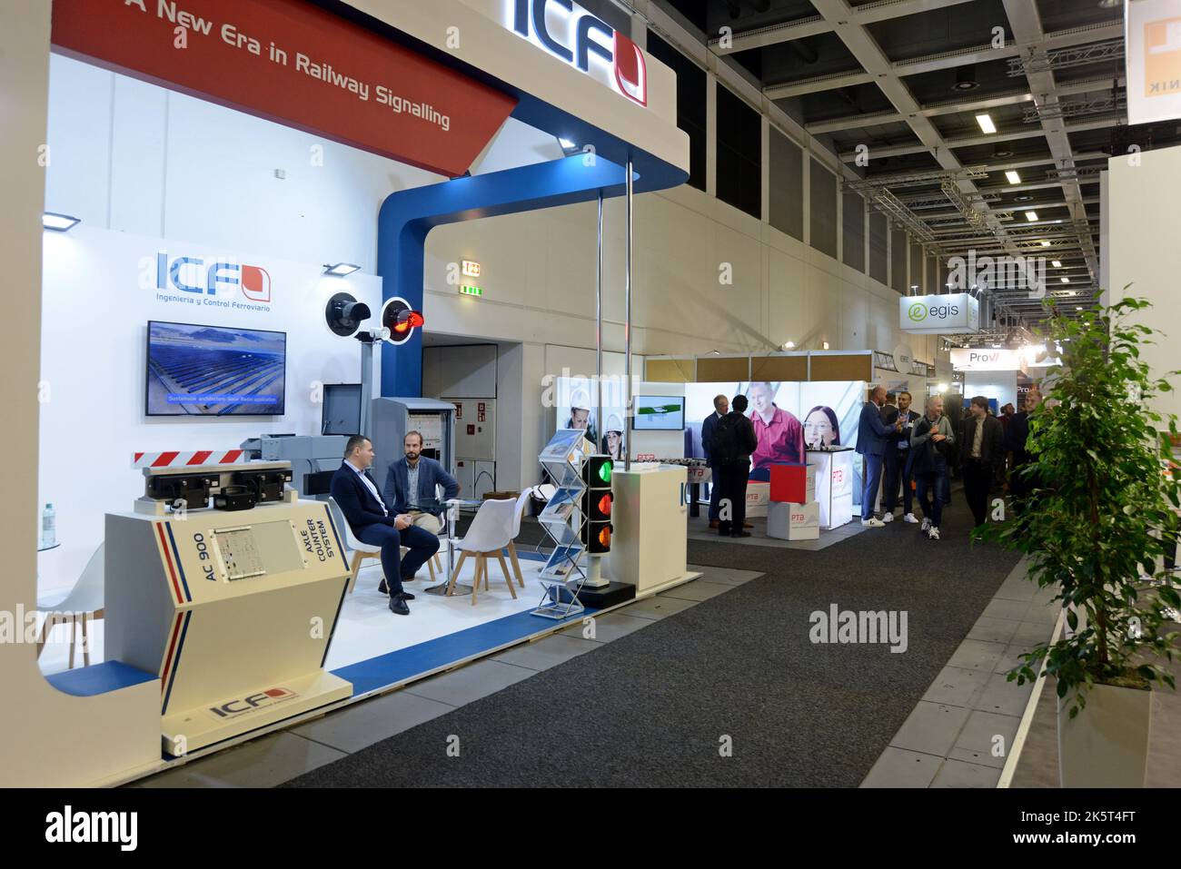 The ICF railway singalling company trade stand at Innotrans