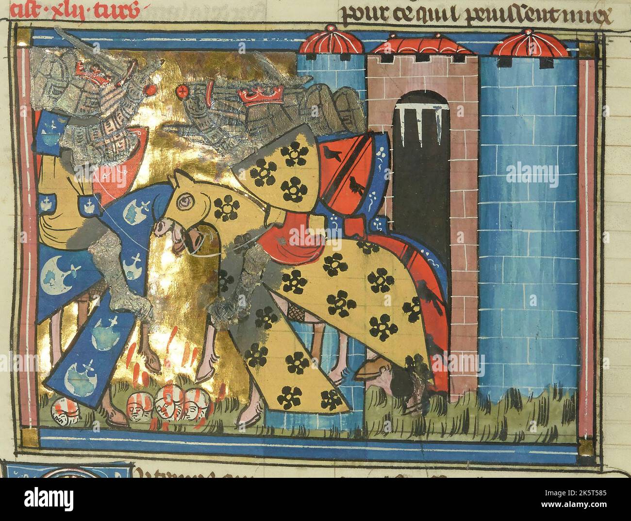 Manuscript illumination knights hi-res stock photography and images - Alamy