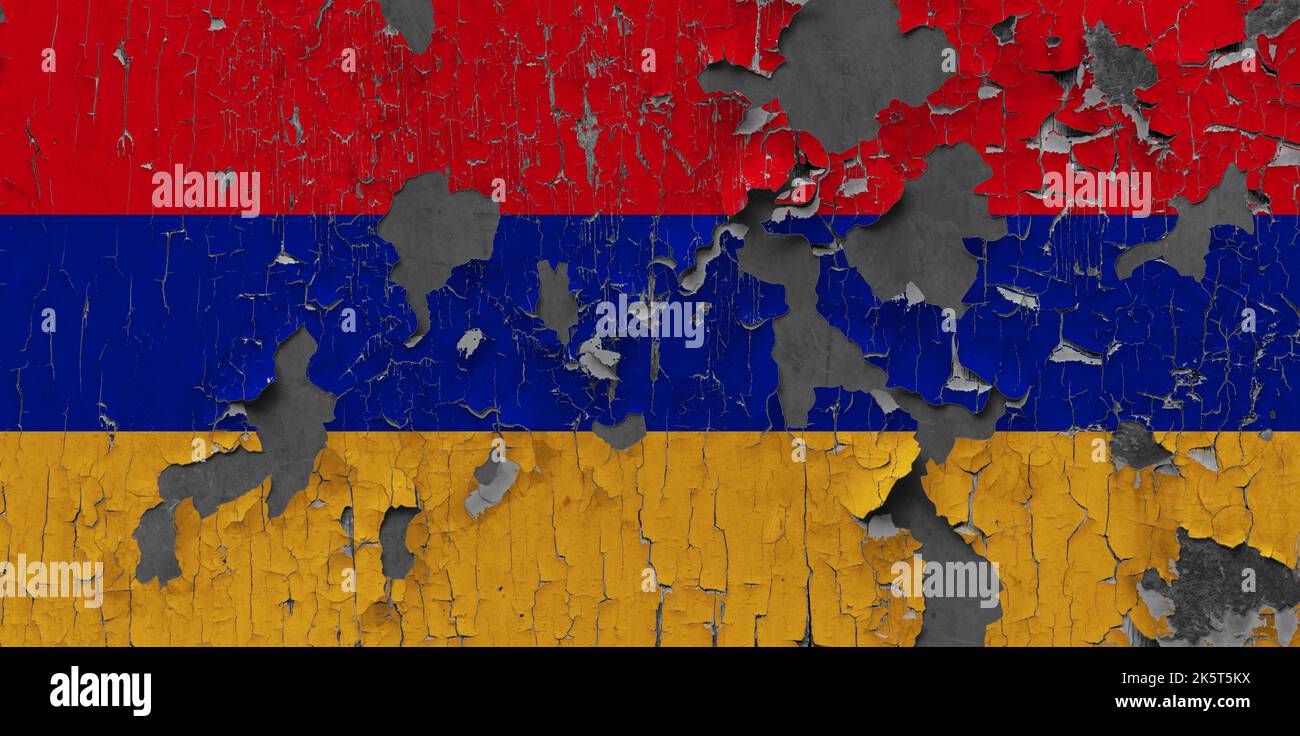 3D Flag of Armenia on an old stone wall background Stock Photo - Alamy
