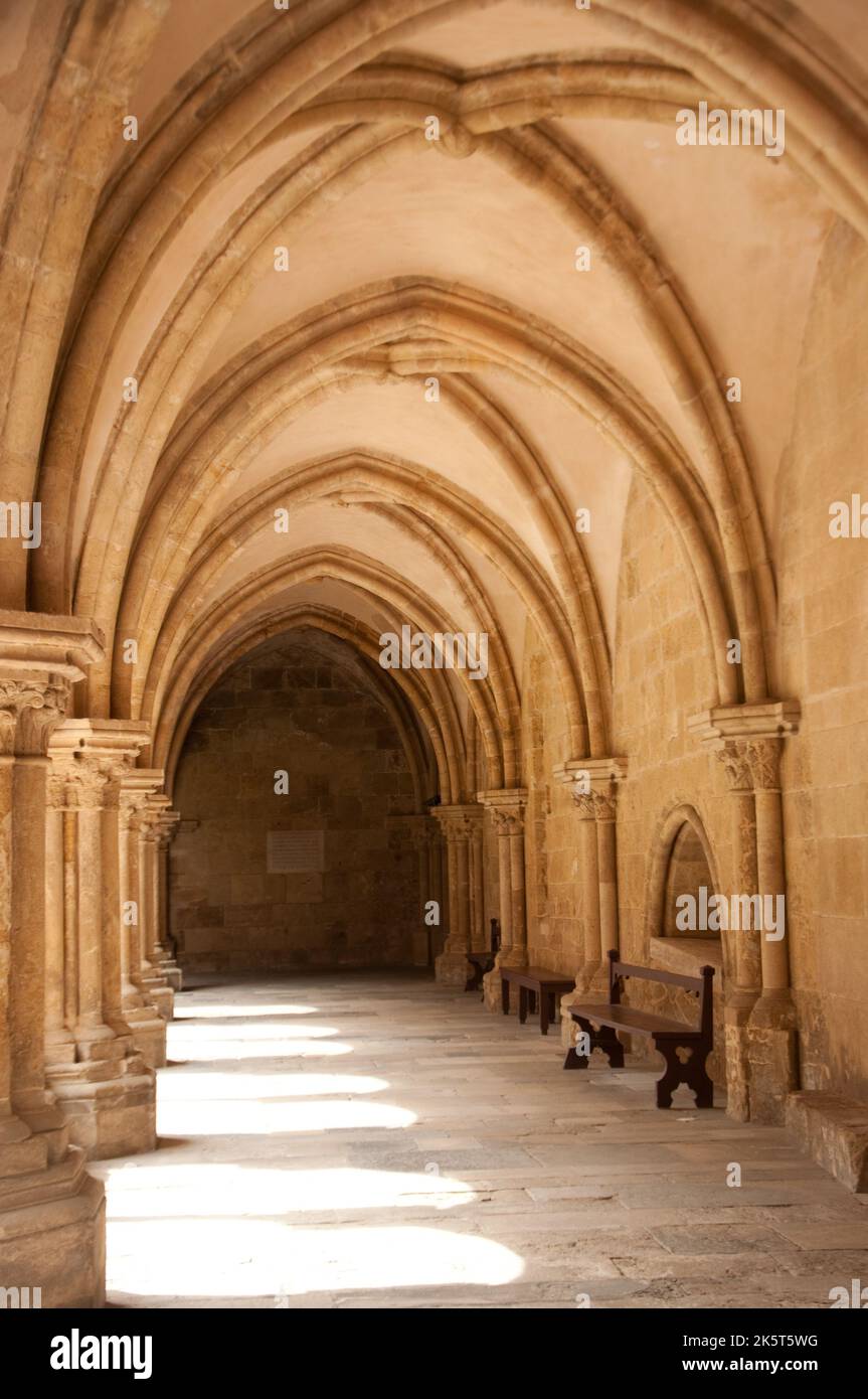 Cloister, Old Cathedral (Se Velha de Coimbra); Coimbra, Portugal Stock Photo