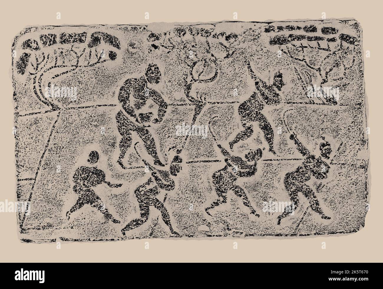The rubbing from the Brick Relief with sowing and harvesting, 25-220 ...