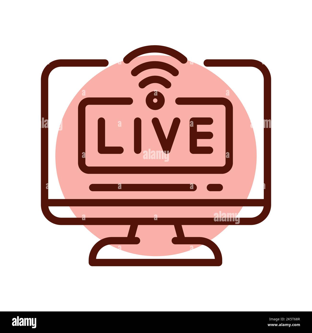 Live streaming line icon. Online promotion Stock Vector
