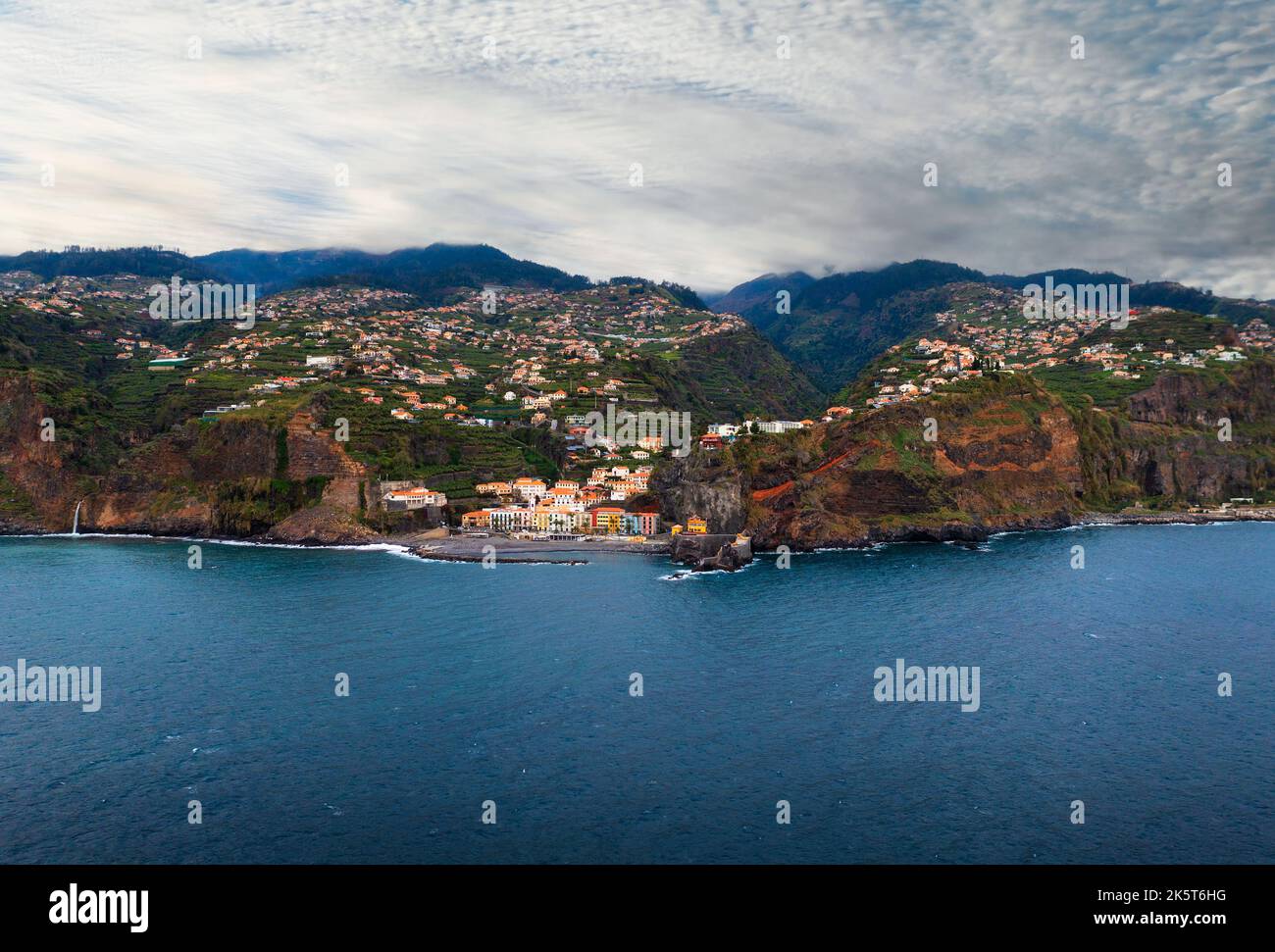 Aerial view of Ponta do Sol in Madeira island, Portugal Stock Photo