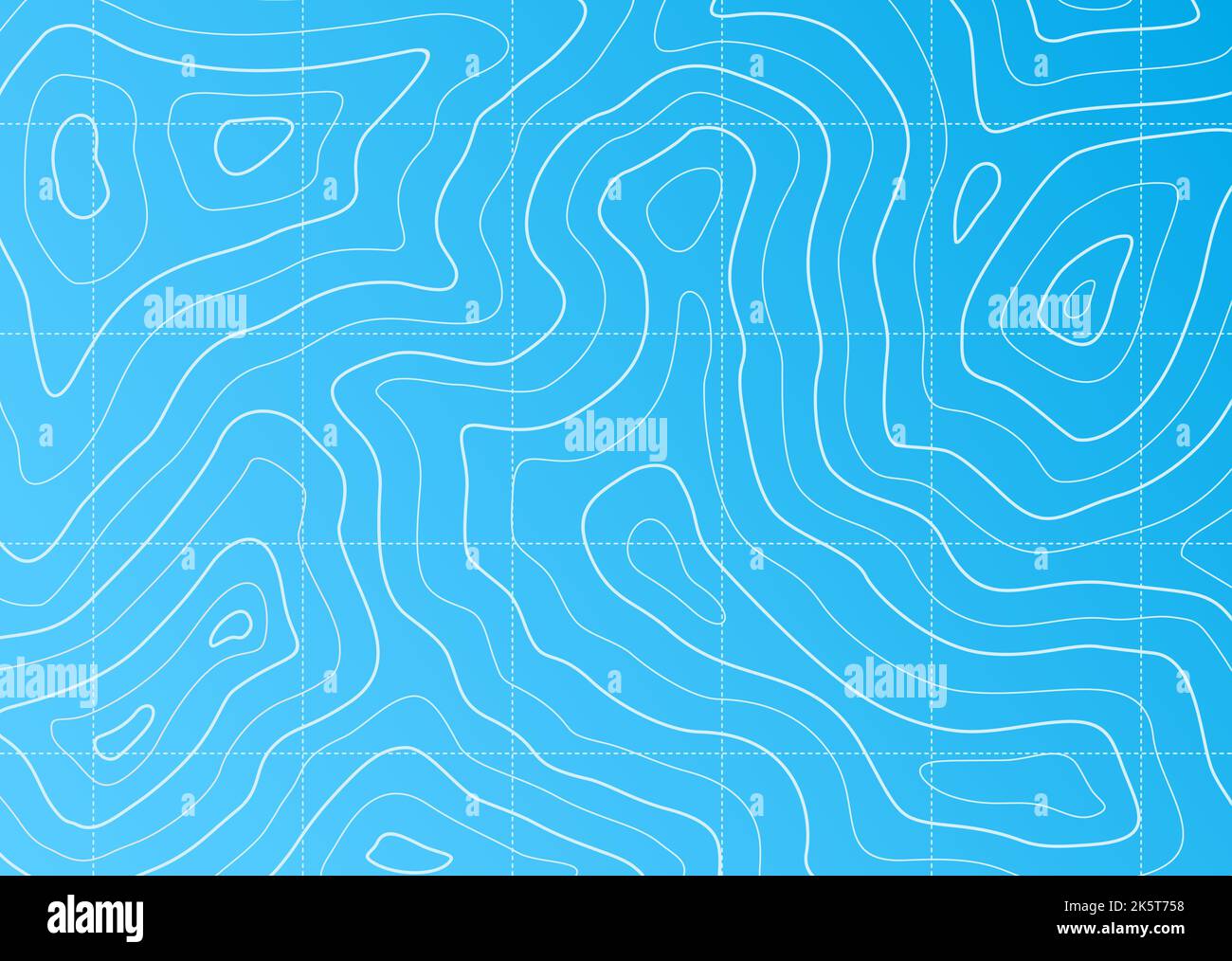 Line contour ocean or sea topographic map. Water territory topography graphic background or contour pattern, marine navigation vector backdrop or map. Sea topographical, weather forecast wallpaper Stock Vector
