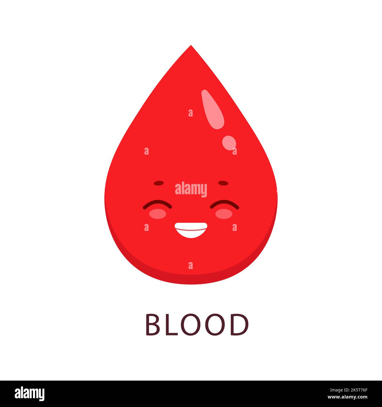 Blood drop human body organ character, vector anatomy, health care and