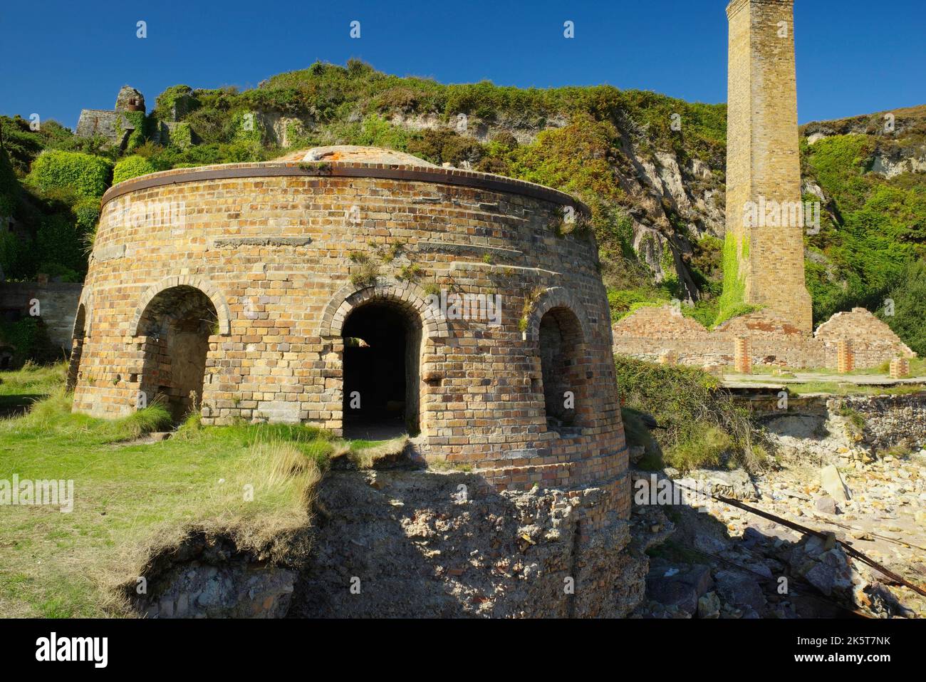 Porth Wen, Brickworks, Llanbadrig, Anglesey, North Wales, United Kingdom. Stock Photo