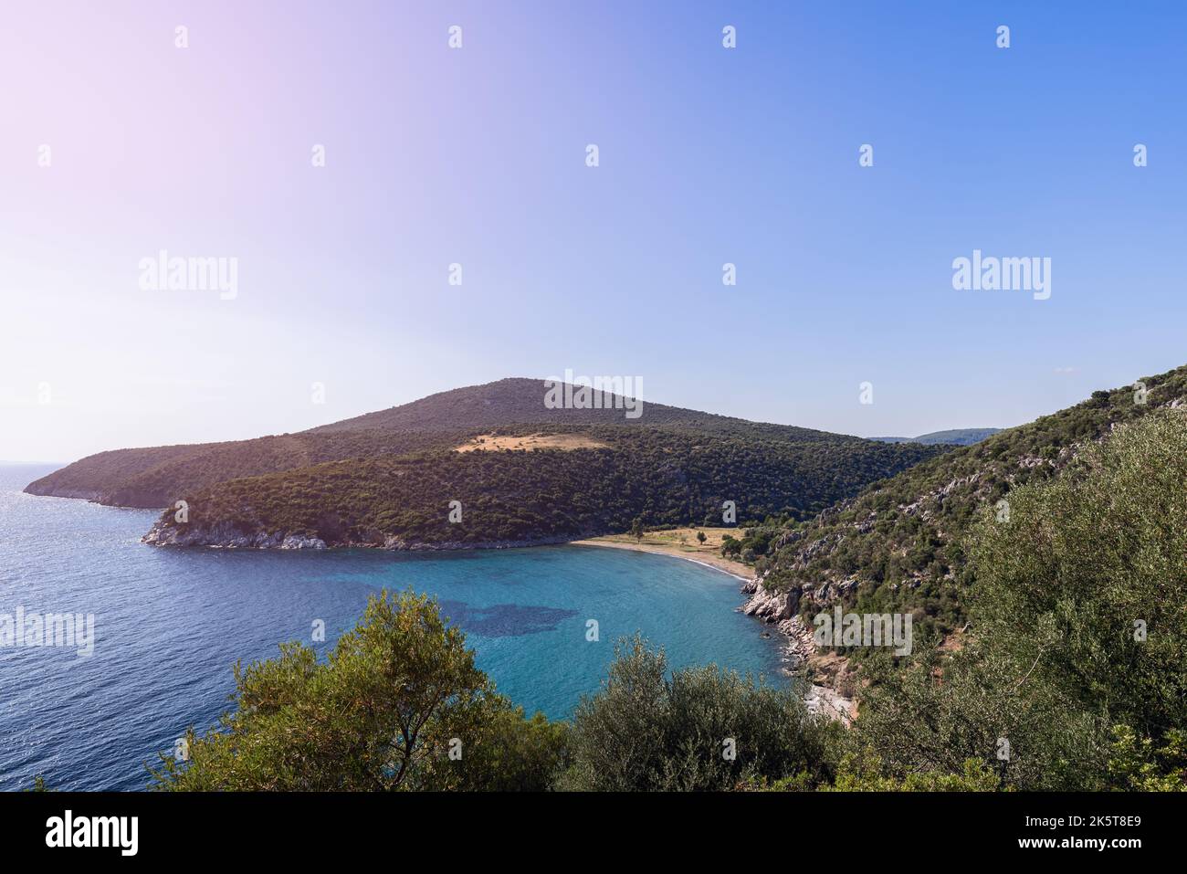 Low Rounded Hill Low hills of rounded shape, covered with small trees and shrubs ...