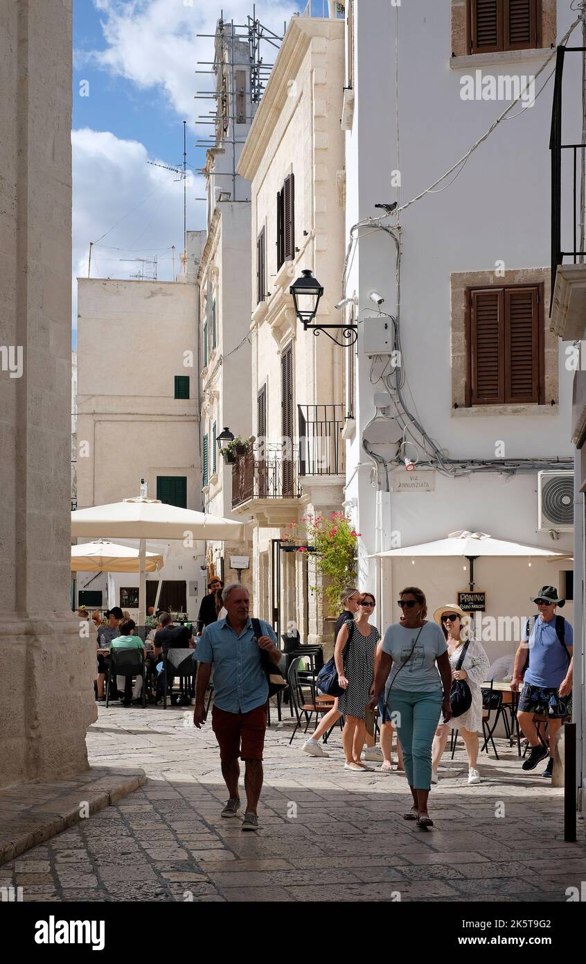 street scene in polignano a mare, puglia, southern italy Stock Photo