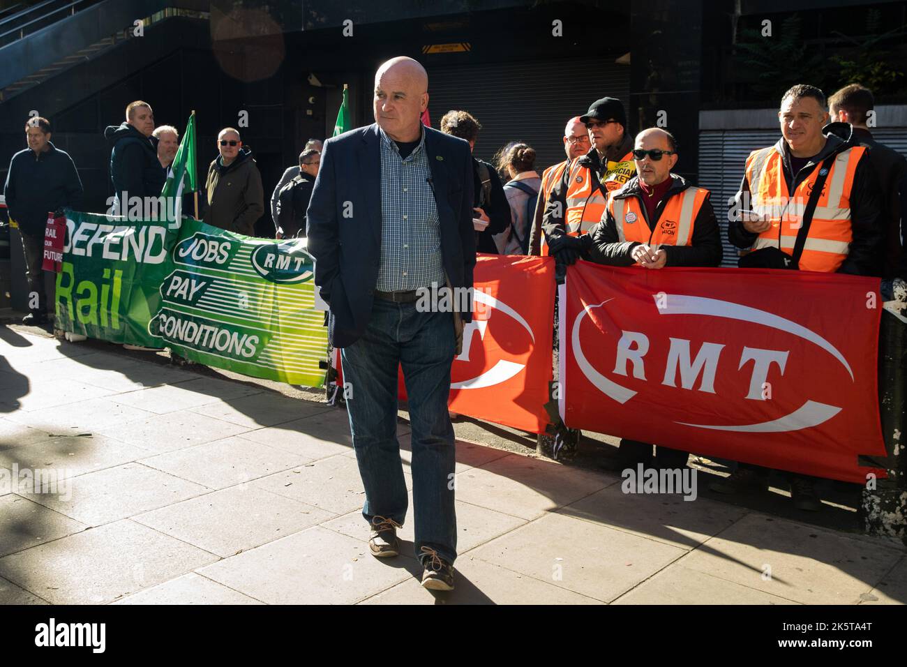 Mick Cheff Rmt London, UK. 8th October, 2022. Mick Lynch, General Secretary of the ...