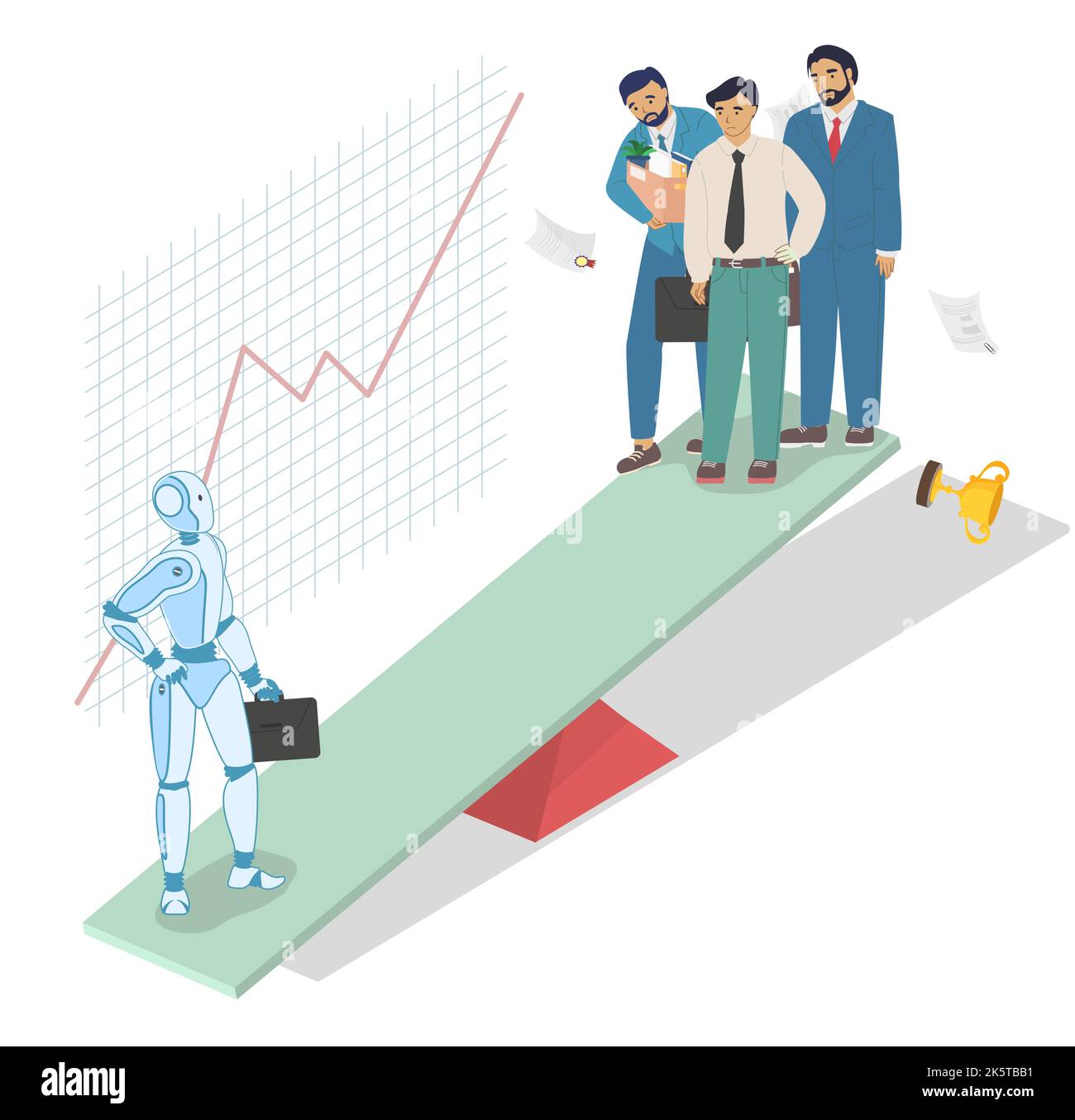 RPA versus manual labor 3d vector illustration Stock Vector Image & Art