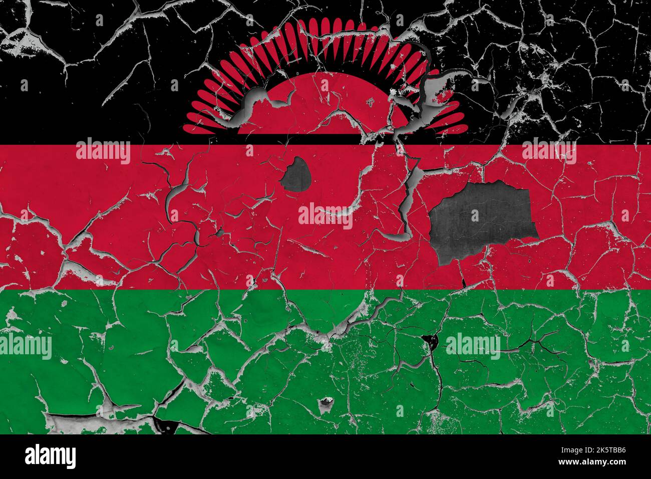 3D Flag of Malawi on an old stone wall background Stock Photo - Alamy
