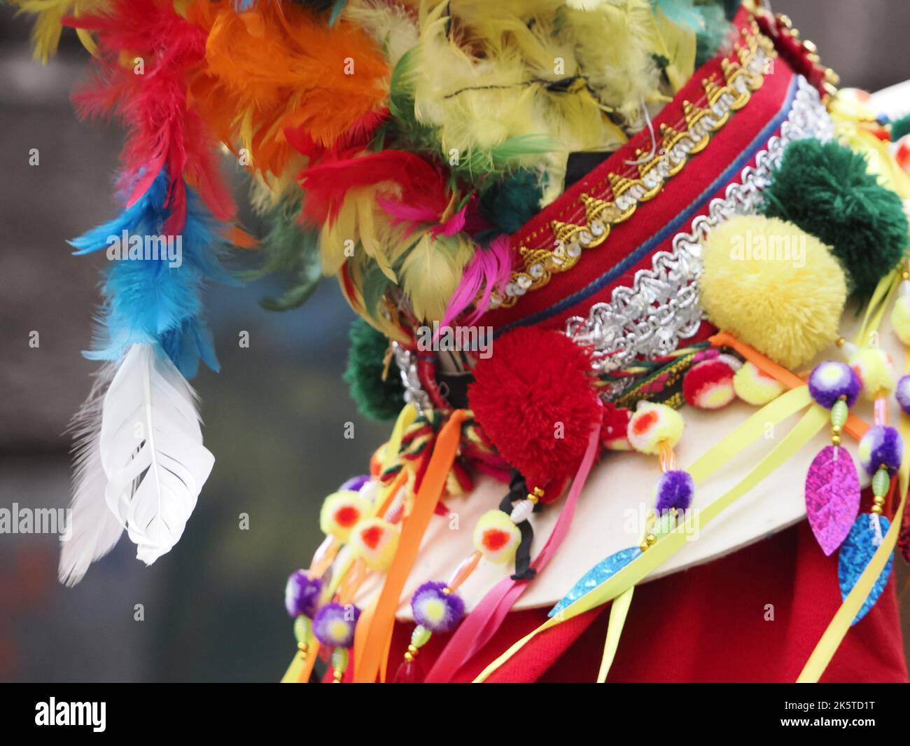 traditional ecuador parade costume dress detail Stock Photo - Alamy