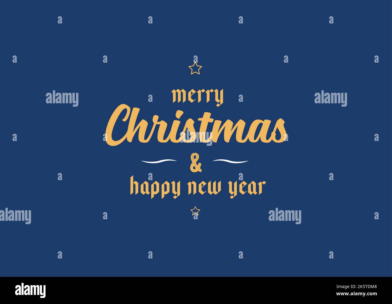 Merry Christmas and Happy New Year Greeting card blue background ...