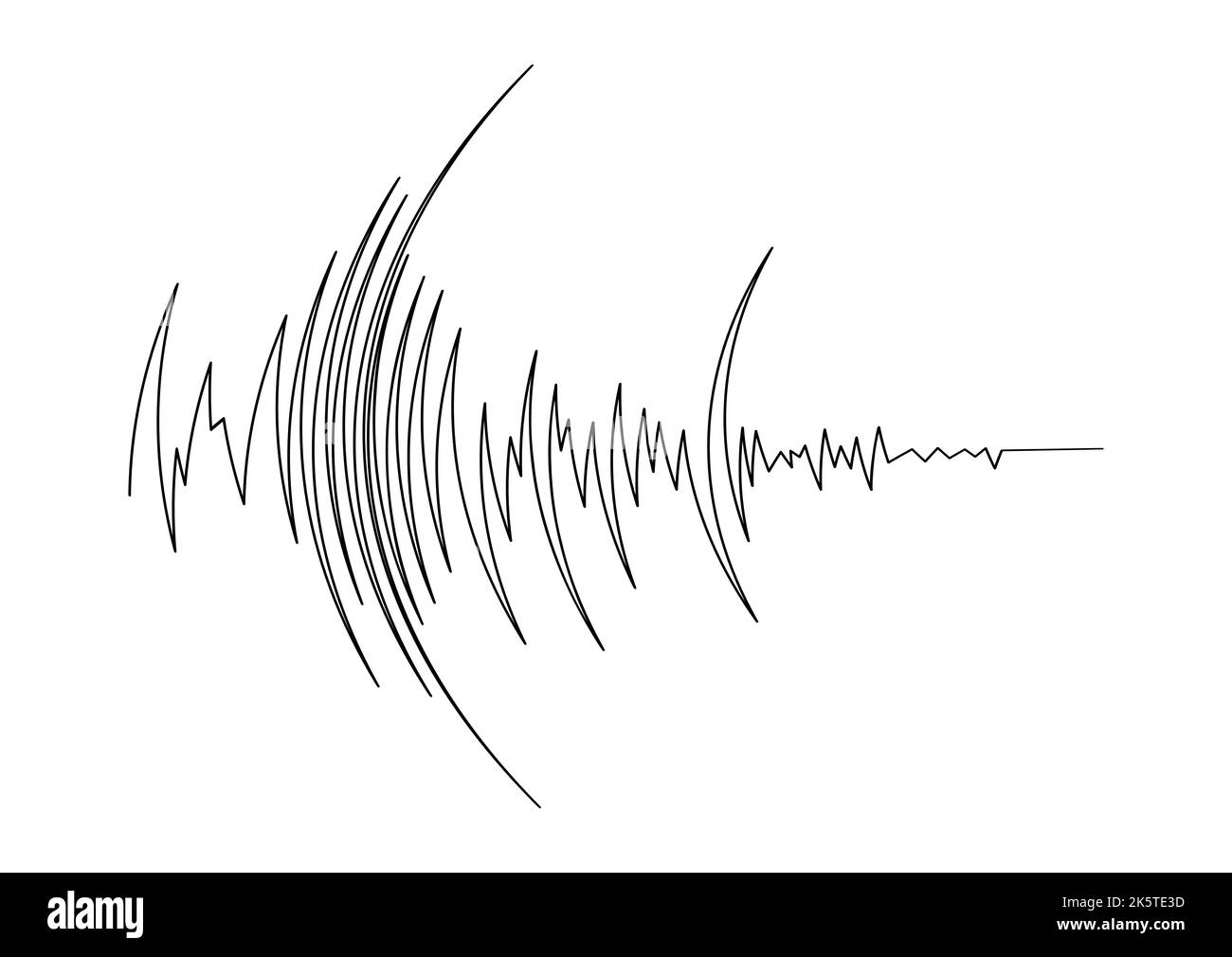 Earthquake seismogram or voice music volume wave vector illustration. Stock Vector