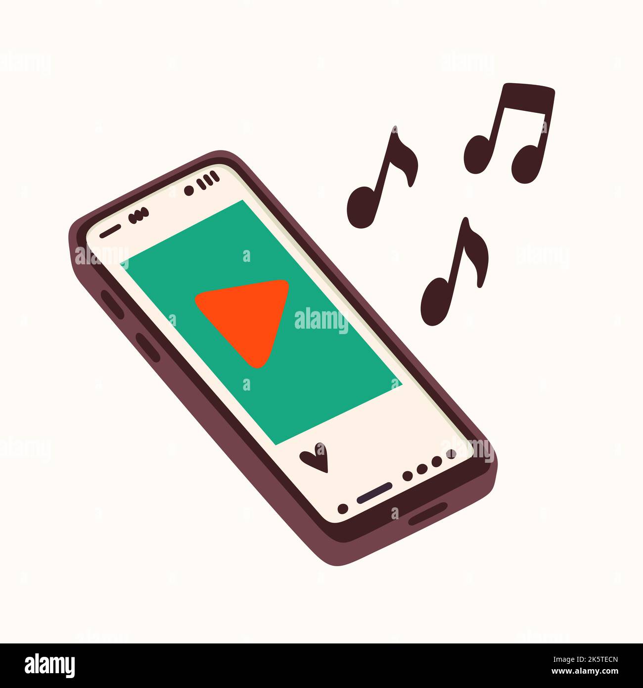 Smartphone music sticker for a social media, making a blog or vlog