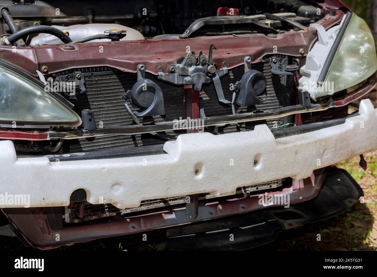 Bumper of vehicle that has been damaged in car accident needs to be