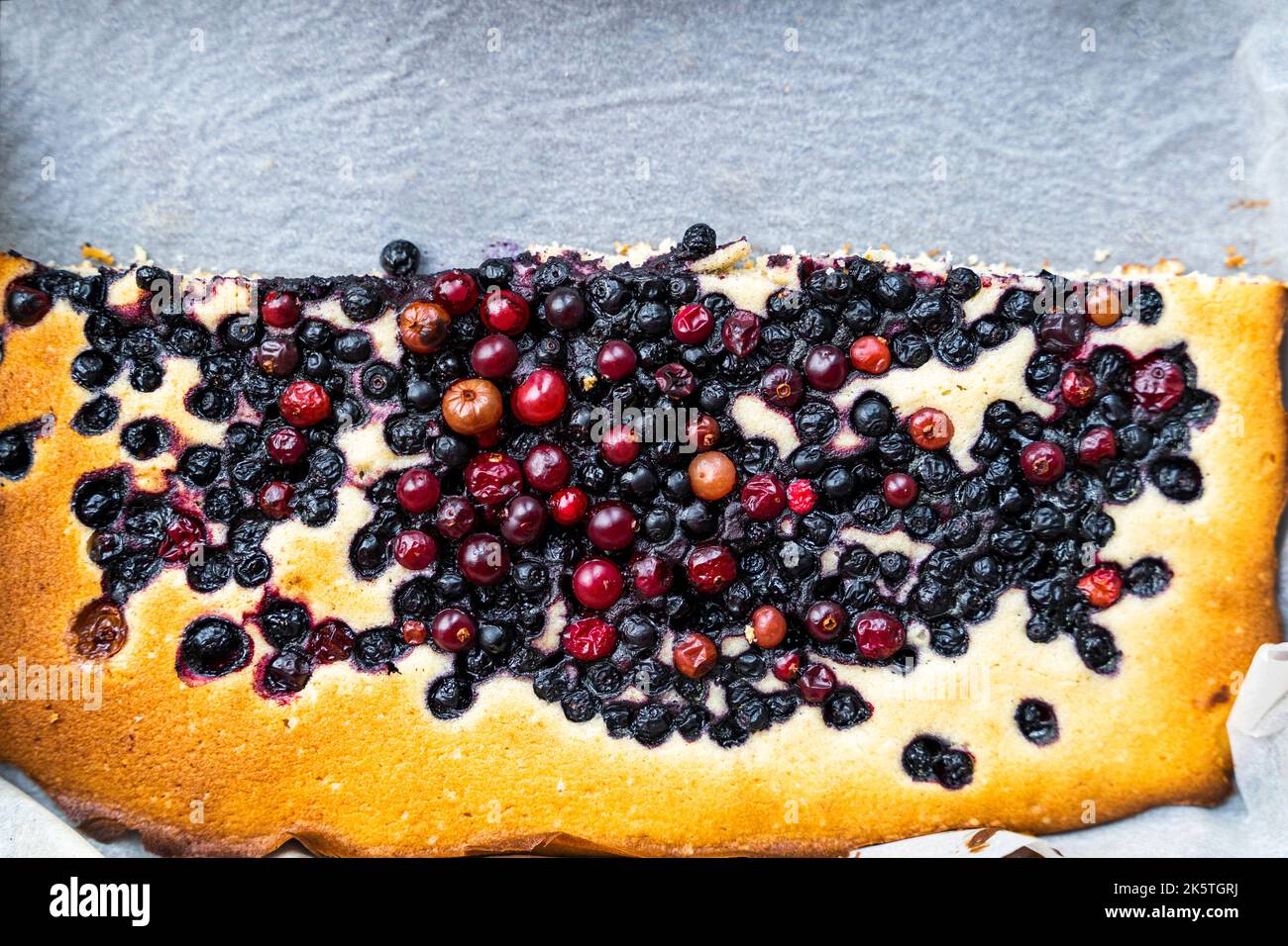 delicious homemade blueberry pie baked with love Stock Photo