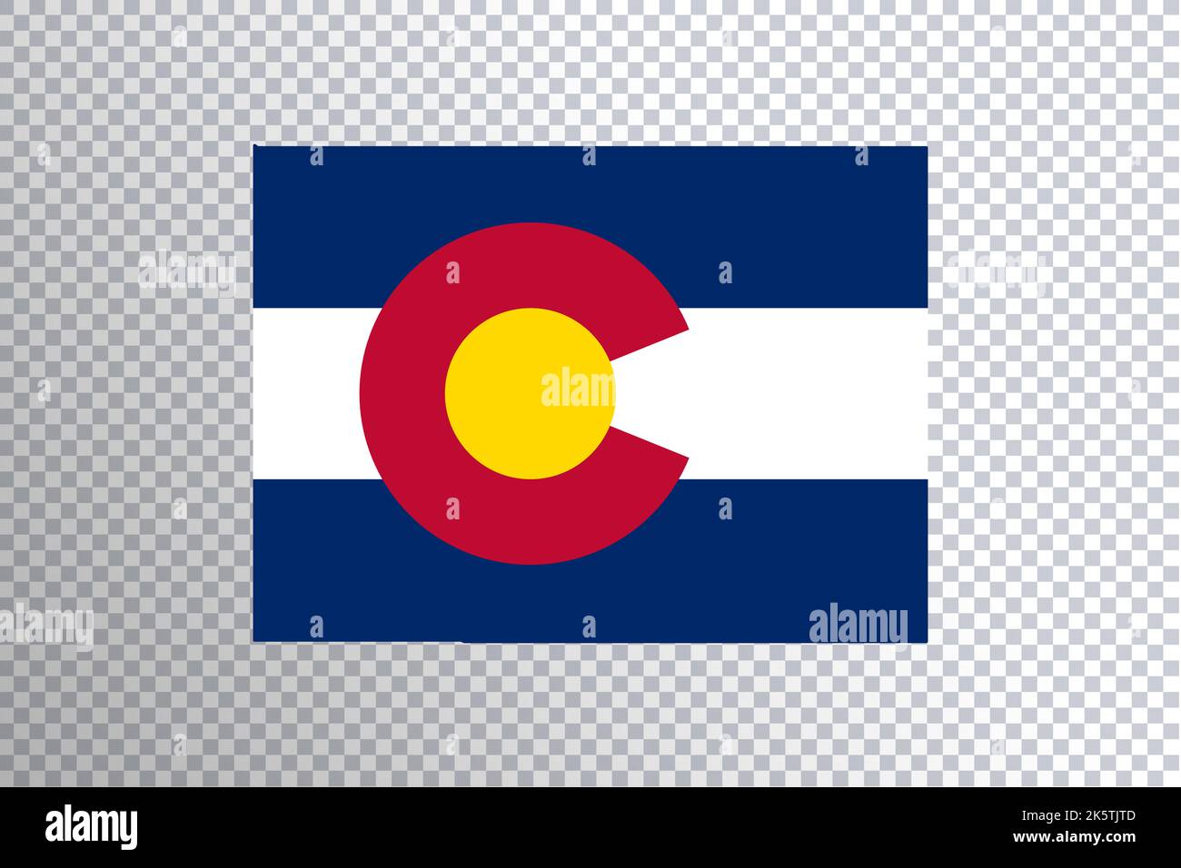 Colorado flag on map, transparent background, Clipping path Stock Photo