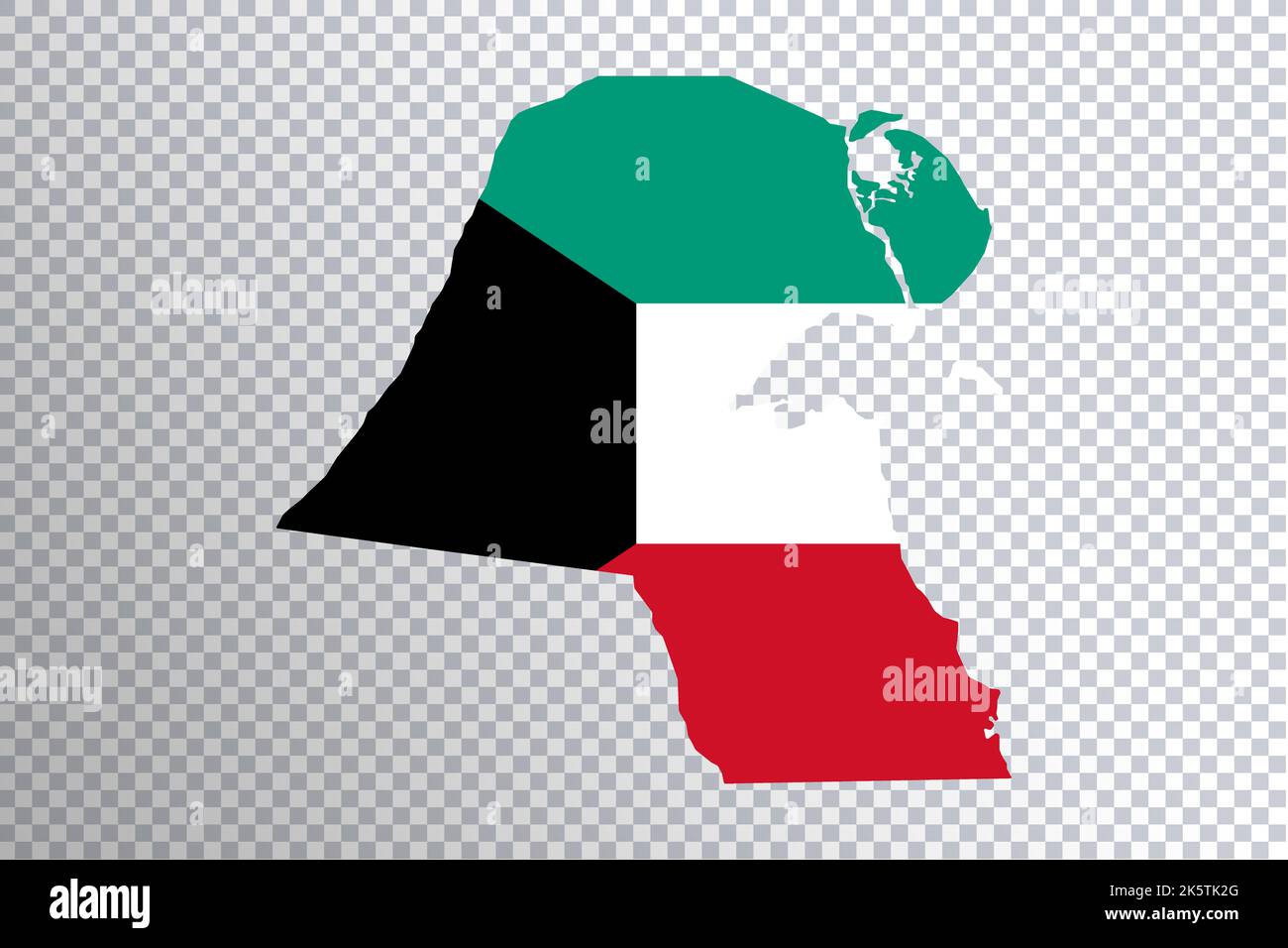 Kuwait flag on map, transparent background, Clipping path Stock Photo ...