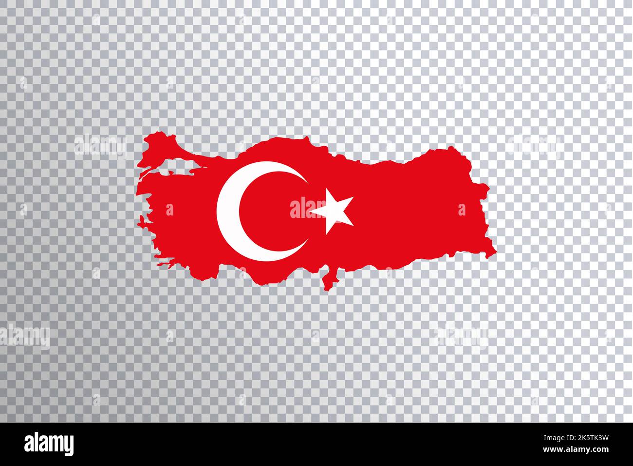 Turkey flag on map, transparent background, Clipping path Stock Photo ...