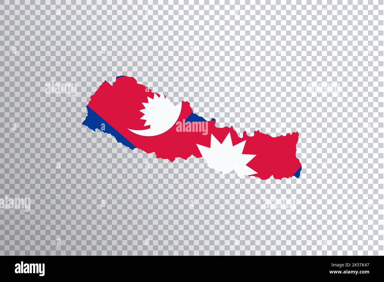 Nepal flag on map, transparent background, Clipping path Stock Photo Alamy