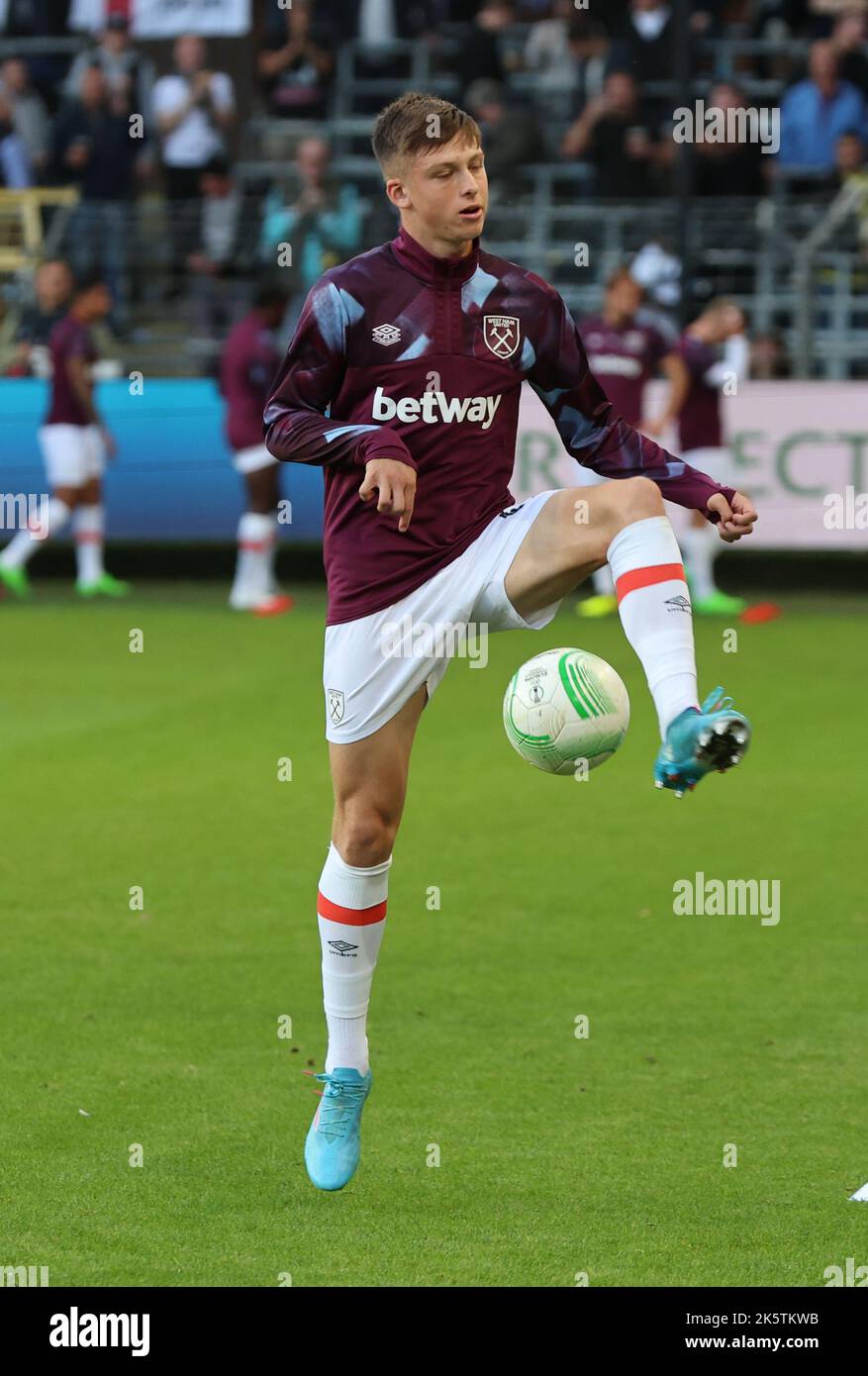 West Ham United's Oliver Scarles During The Pre-match Warm-up During ...