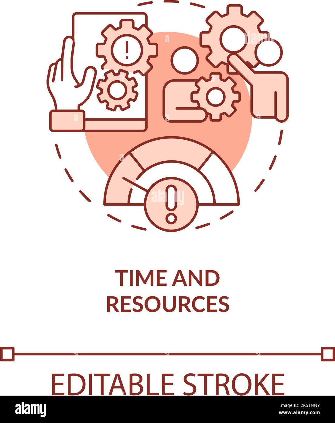 Time and resources to adjust business terracotta concept icon Stock ...
