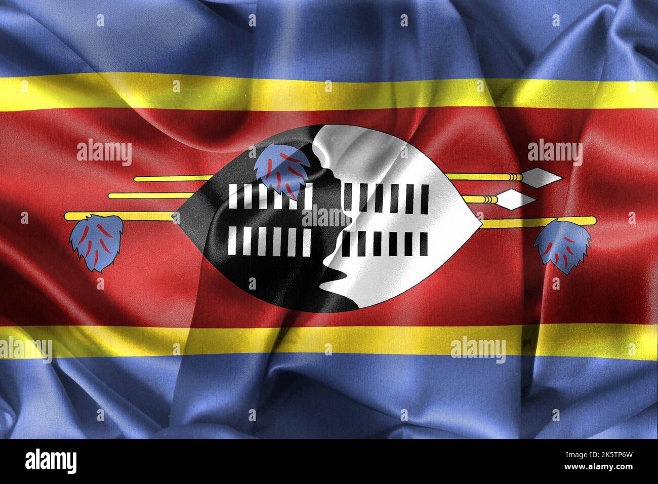 the flag of Eswatini - 3d realistic waving fabric flag Stock Photo - Alamy