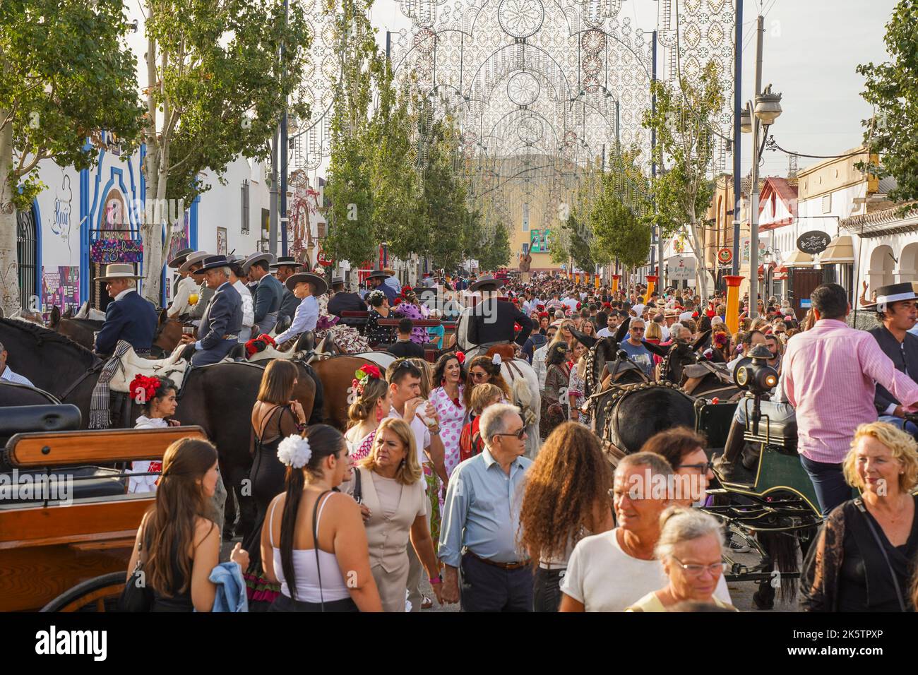 Crowded annual celebration of the festive Feria in Fuengirola with
