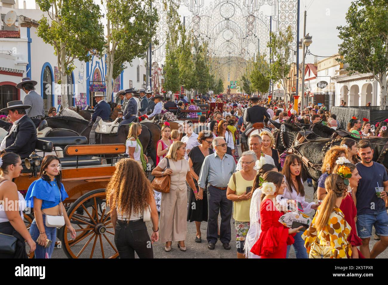 Crowded annual celebration of the festive Feria in Fuengirola with