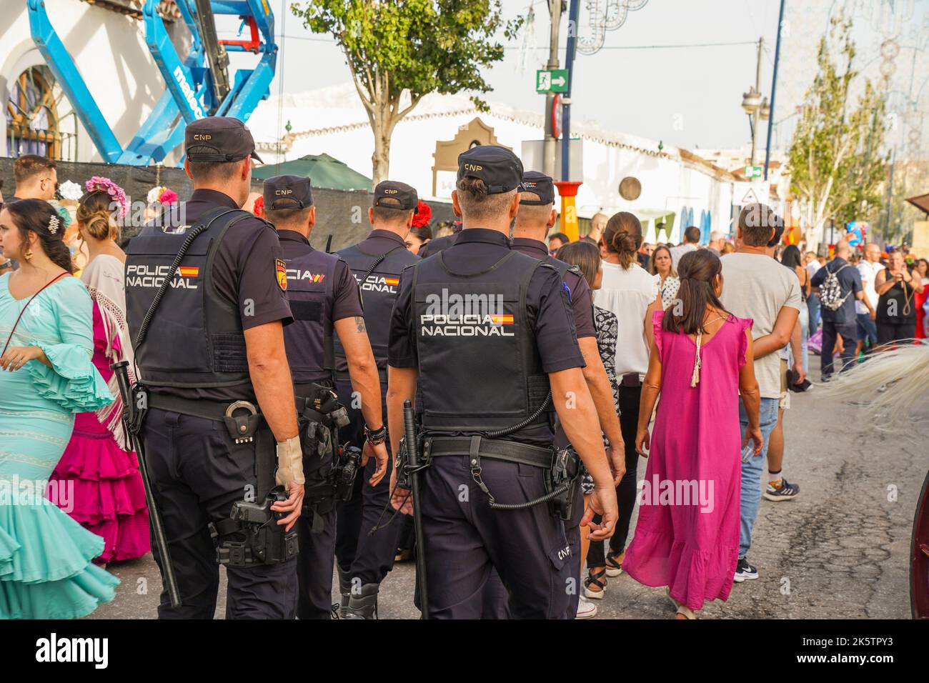 Two National Police Force Police officers (Policia Cuerpo Nacional de  Policía or CNP) Seville (Sevilla), Andalusia, Spain Stock Photo - Alamy