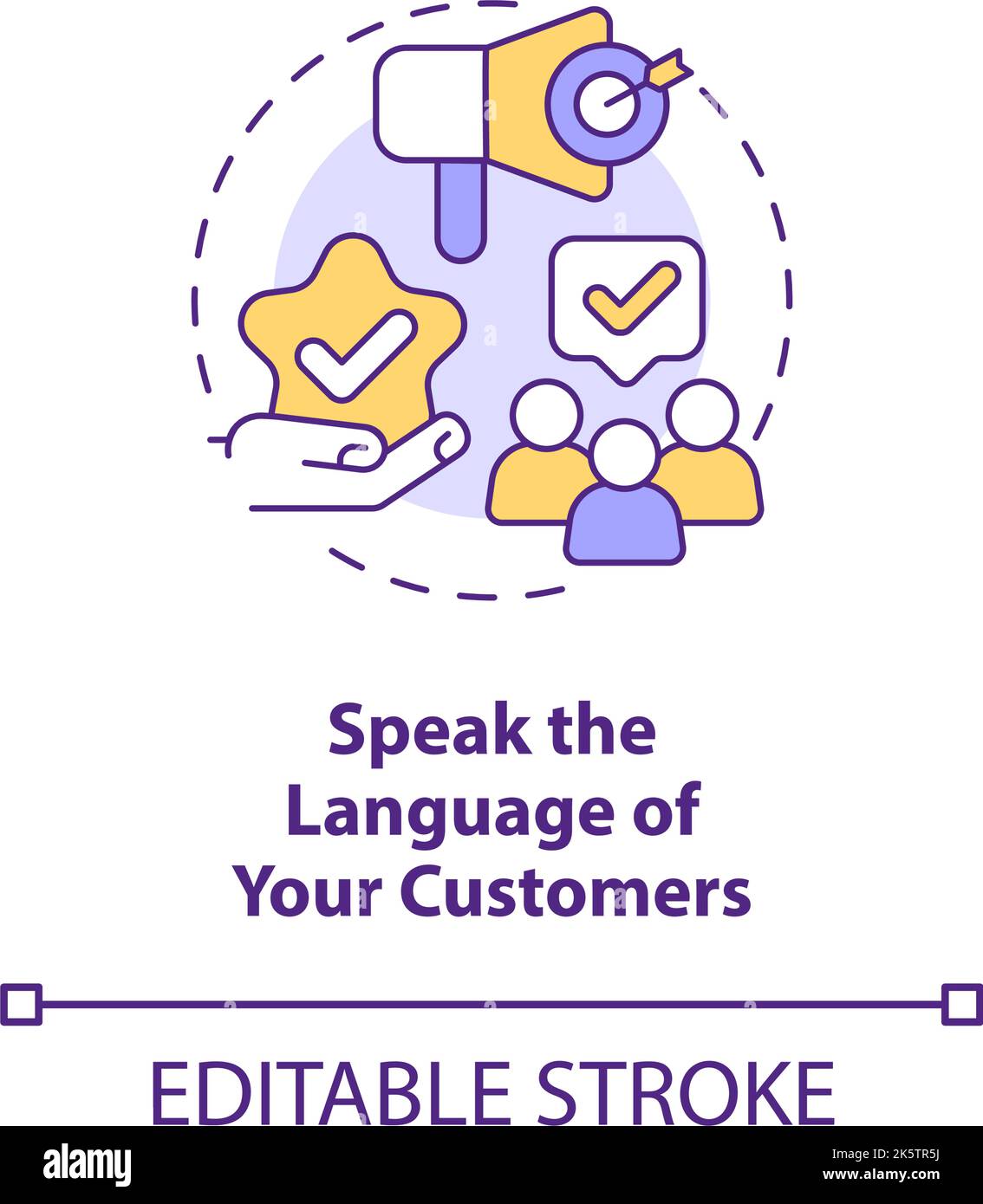Speak language of your customers concept icon Stock Vector Image & Art ...