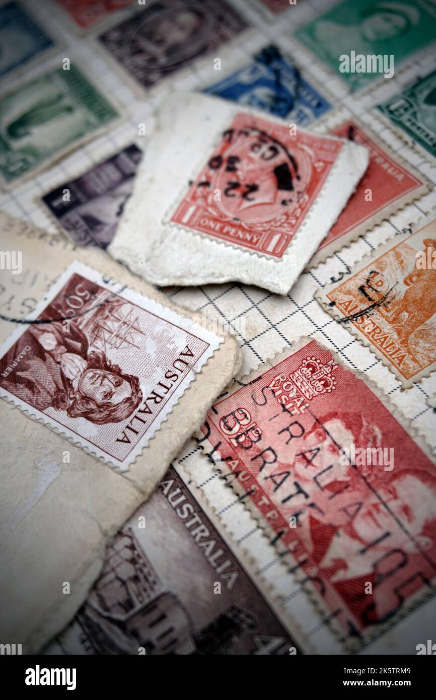 vintage used international postage stamps Stock Photo Alamy