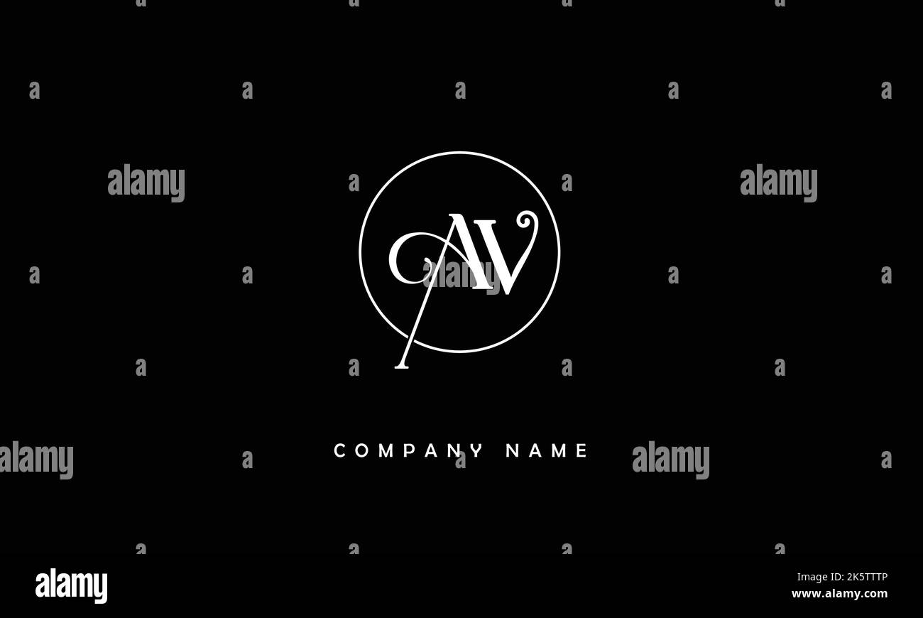AV, VA Abstract Letters Logo Monogram Stock Vector