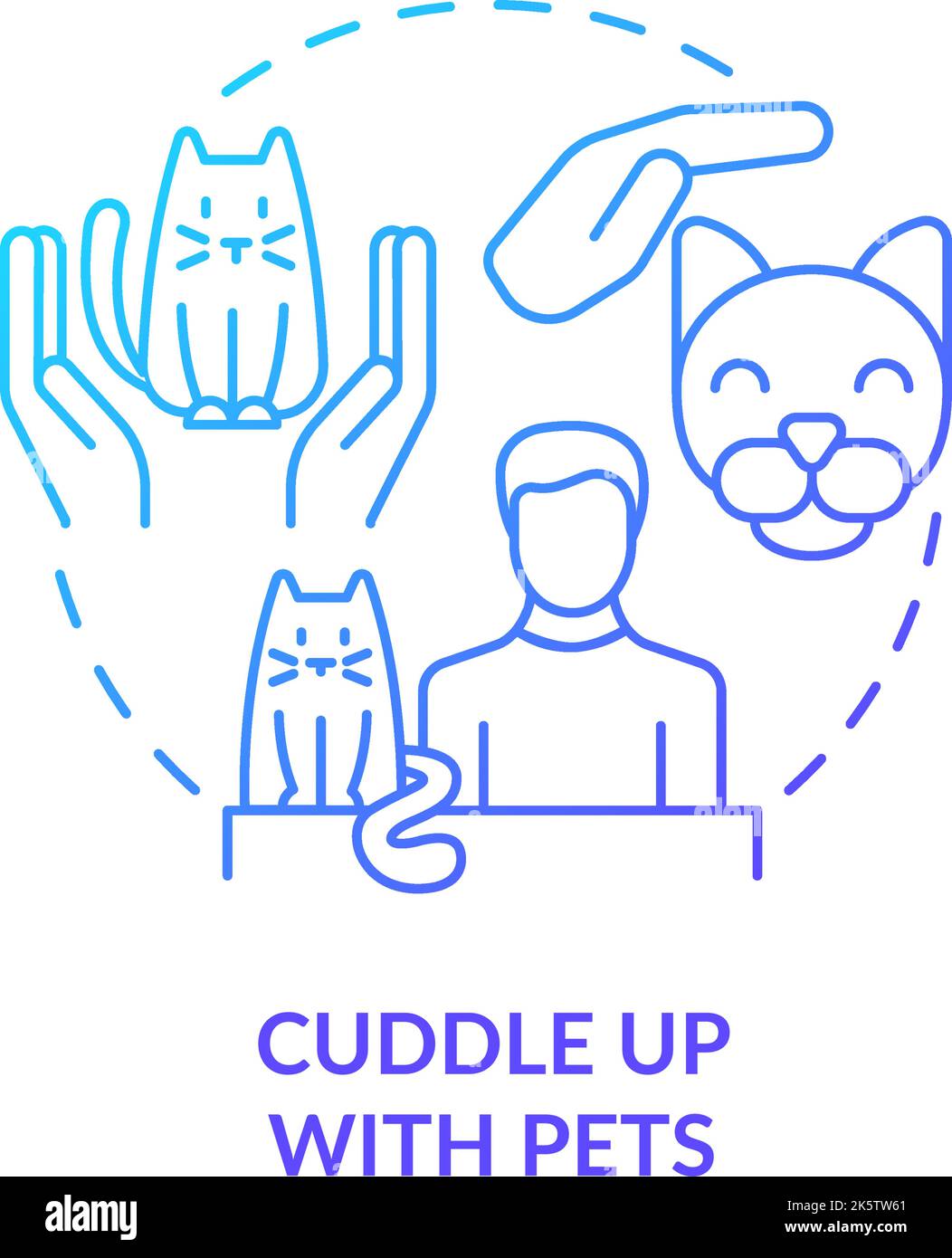 Snuggle up with pets blue gradient concept icon Stock Vector Image & Art Alamy