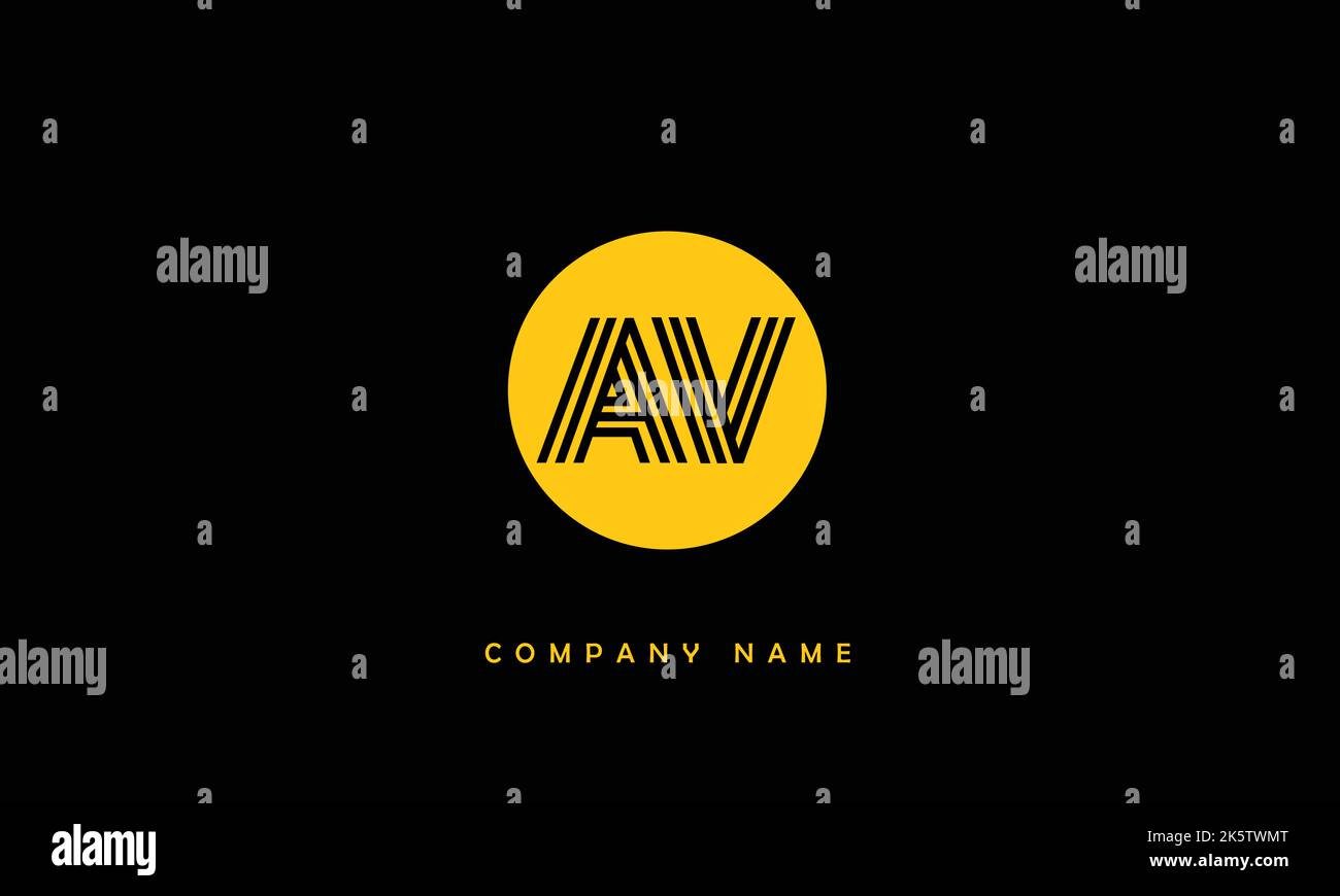 AV, VA Abstract Letters Logo Monogram Stock Vector