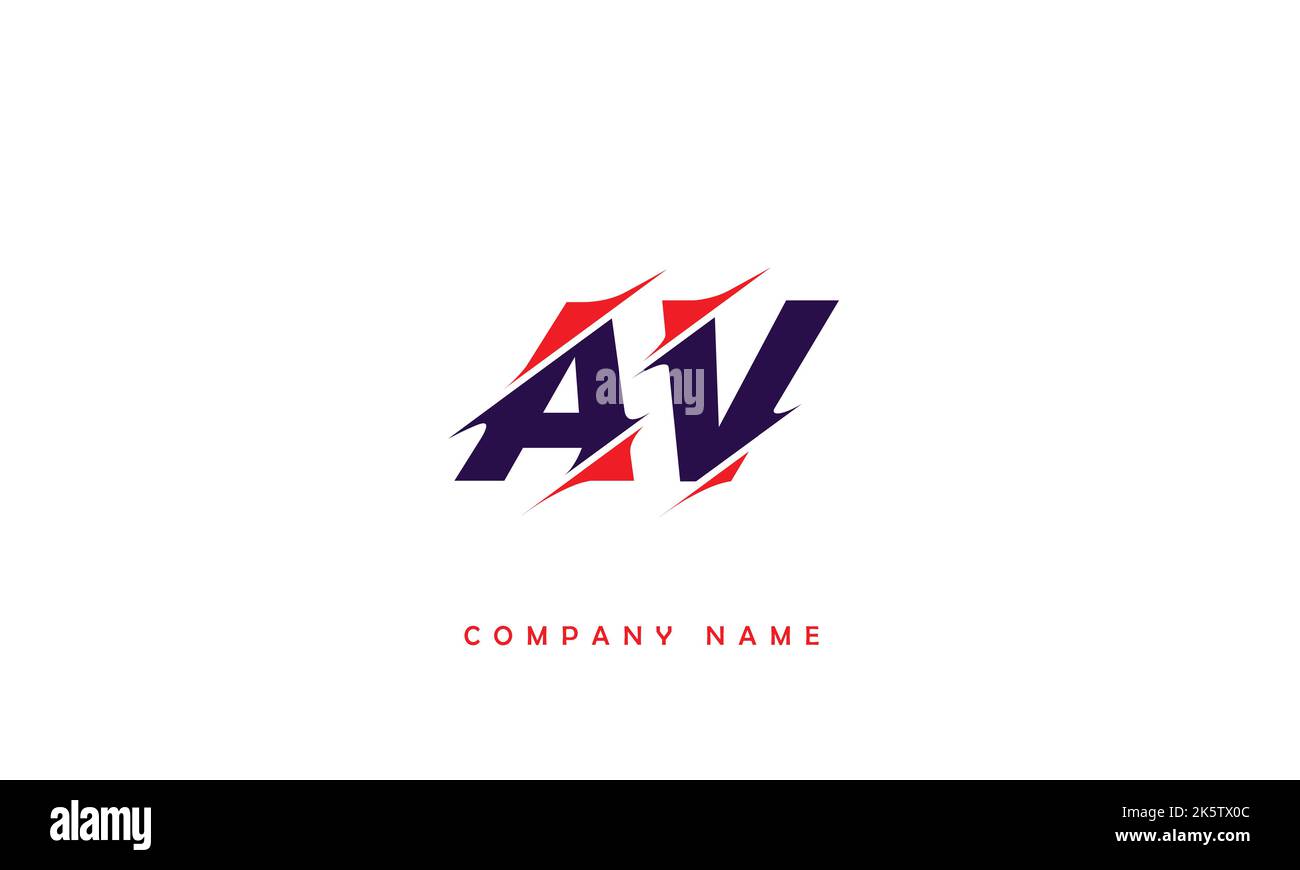 AV, VA Abstract Letters Logo Monogram Stock Vector