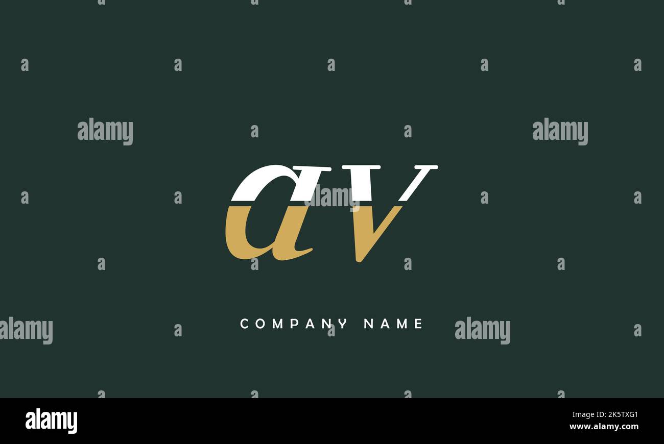 AV, VA Abstract Letters Logo Monogram Stock Vector