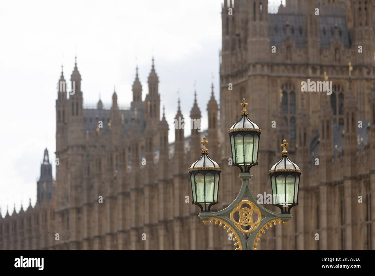 Houses of parliament from Westminster bridge, London, UK Stock Photo
