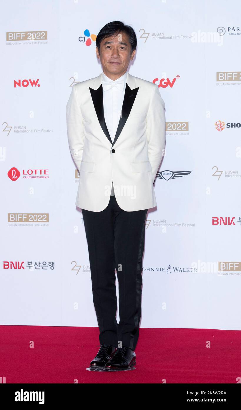 Busan, South Korea. 5th Oct, 2022. Tony Leung Chiu Wai, arrives red carpet at the opening ceremony during the 27th Busan International Film Festival at Busan Cinema Center in Busan, South Korea on October 5, 2022. (Photo by: Lee Young-ho/Sipa USA) Credit: Sipa USA/Alamy Live News Stock Photo