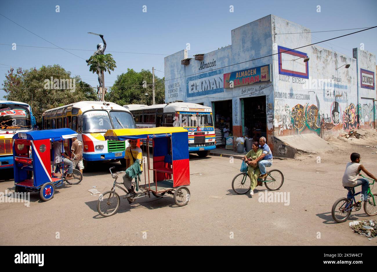 Colombia, on this Cienaga square in front of the the former railwaystation almost 3000 banana plantation workers were killed in the 1920´s because of Stock Photo