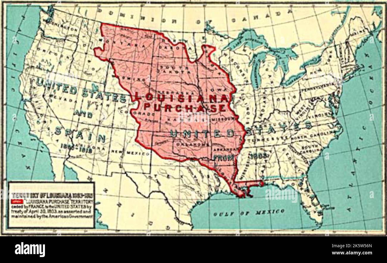The Louisiana Purchase territory Stock Photo Alamy