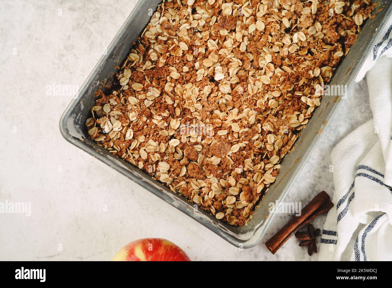 Homemade Apple Crumble or Crisp, fall autumn desserts Stock Photo Alamy