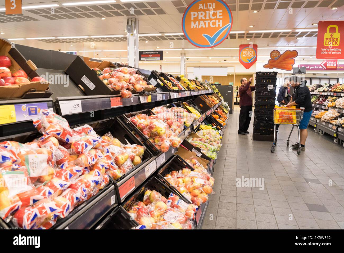 Fresh fruits aisle at Sainsbury's supermarket England UK Stock Photo