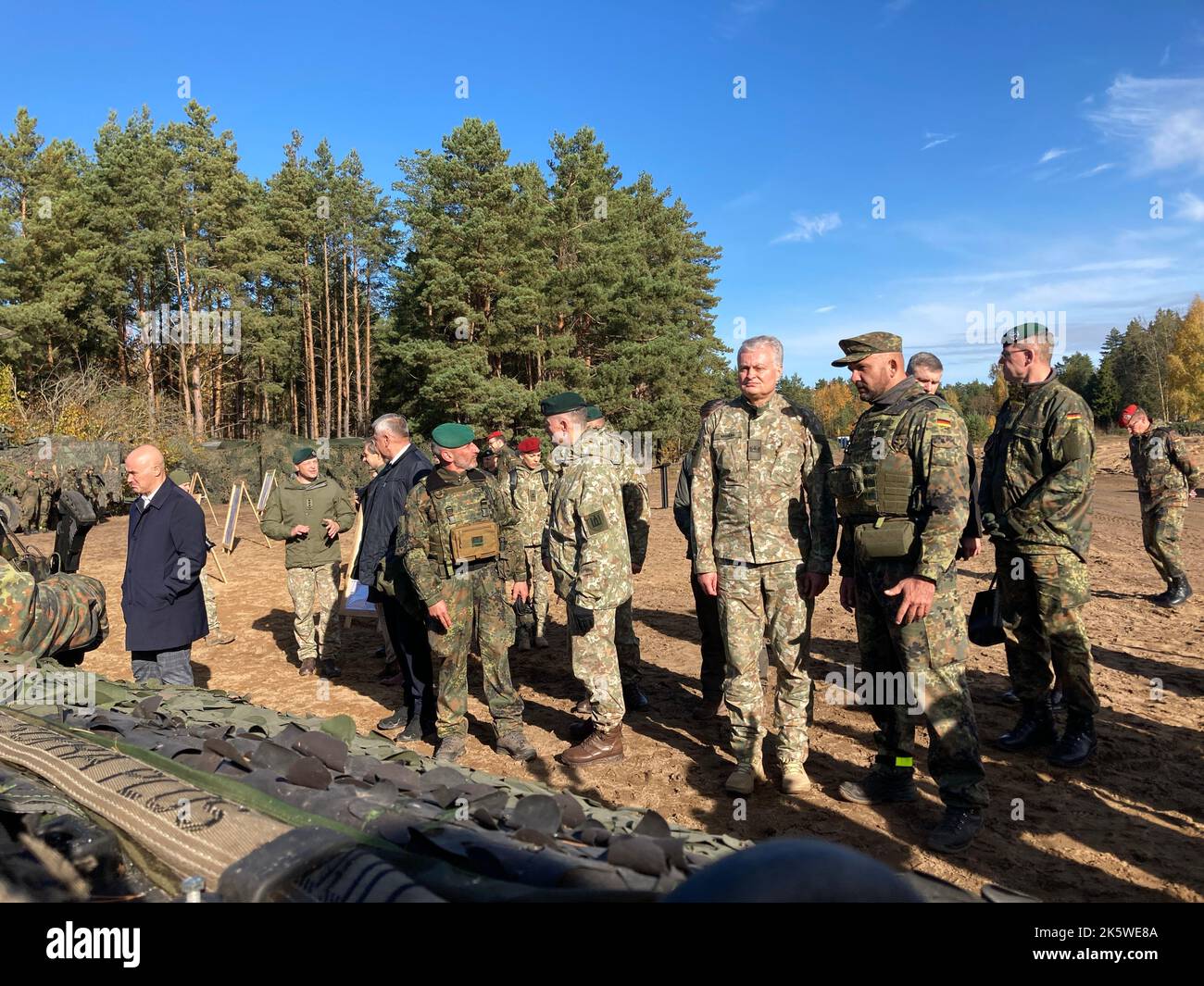 Gaiziunai, Lithuania. 10th Oct, 2022. Lithuania's President Gitanas